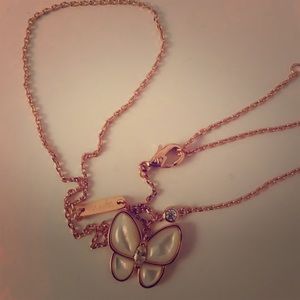 Butterfly mother of pearl with diamond pendant